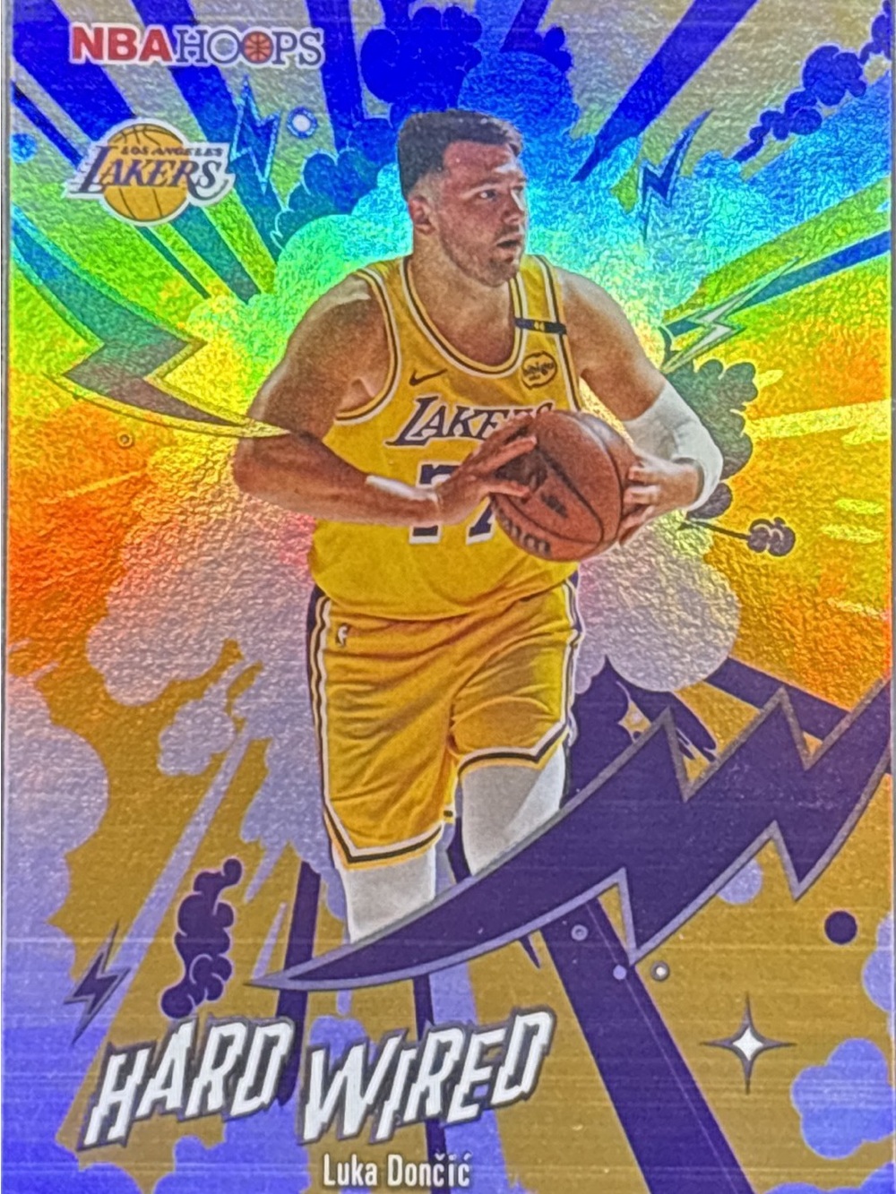 Topps NBA Hoops Holographic Luka Doncic Hard Wired Basketball Card